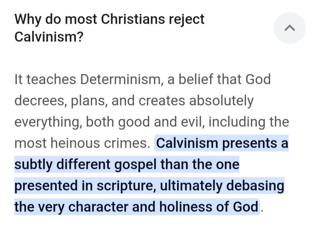 I could not agree more with this statement on&nbsp;Calvinism